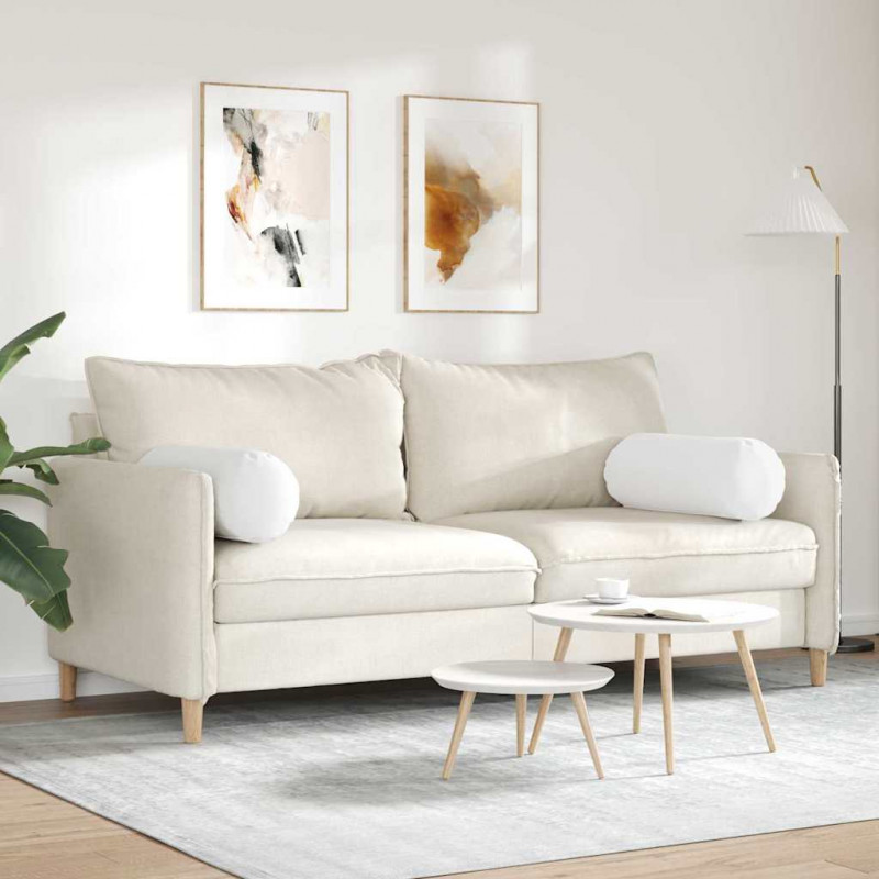 Poduszki Wałkowe 2 pcs Biały Ø 25 x 70 cm tkanina