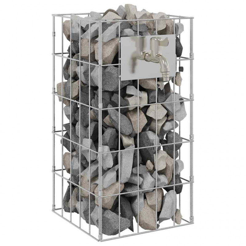 Kran Gabionowy Srebrny 26 x 25 x 50 cm Stal nierdzewna