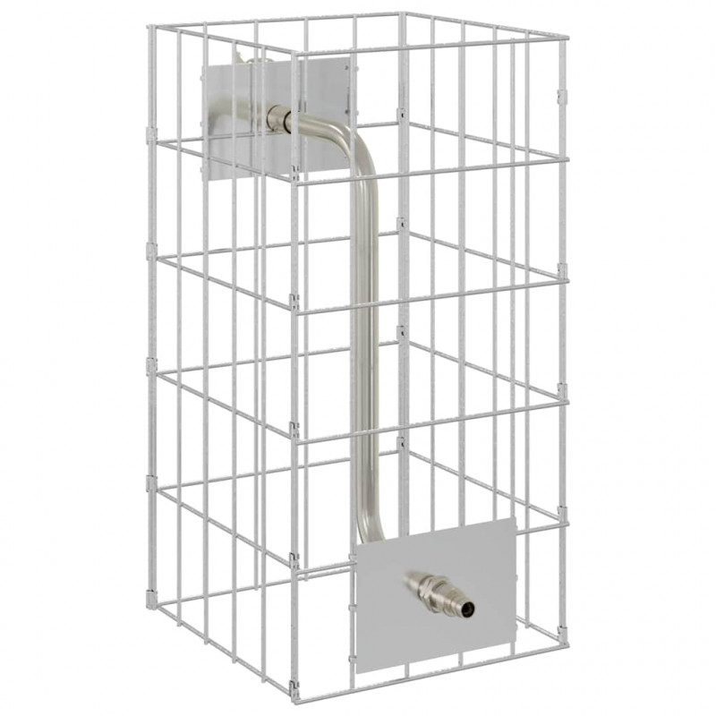 Kran Gabionowy Srebrny 26 x 25 x 50 cm Stal nierdzewna