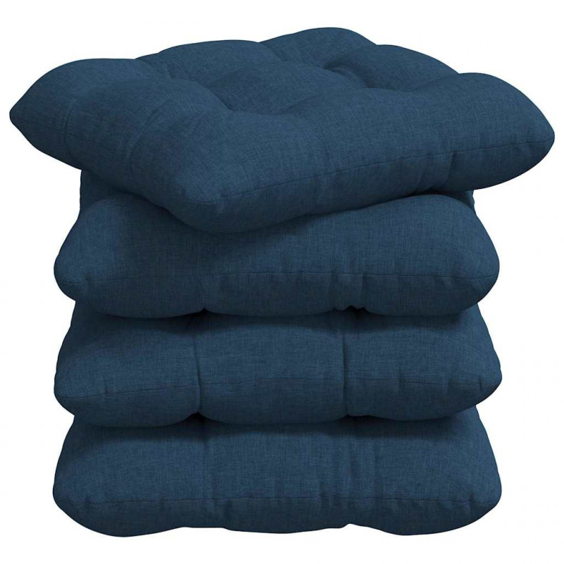 Poduszki na siedziska 4 pcs Niebieski 45 x 45 x 12 cm tkanina