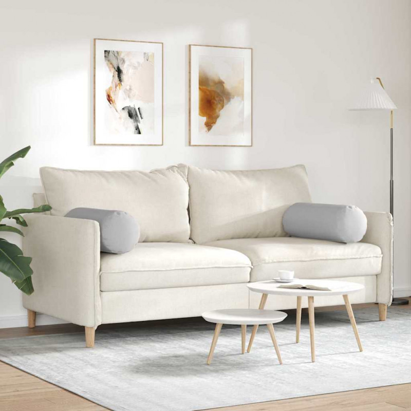 Poduszki Wałkowe 2 pcs Szary chmur Ø 25 x 70 cm tkanina
