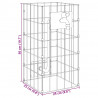 Kran Gabionowy Srebrny 26 x 25 x 50 cm Stal nierdzewna