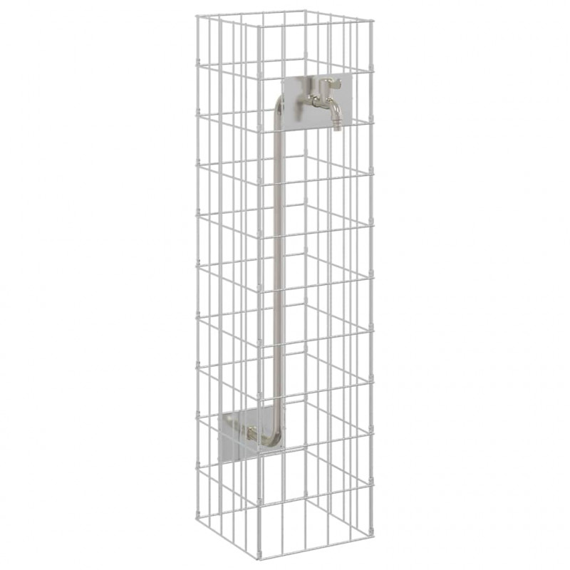 Kran Gabionowy Srebrny 25 x 25 x 100 cm Stal nierdzewna