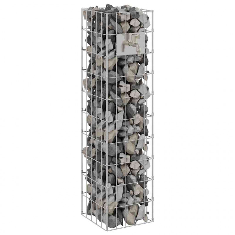 Kran Gabionowy Srebrny 25 x 25 x 100 cm Stal nierdzewna