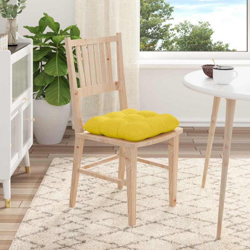 Poduszki na siedziska 4 pcs Jasnożółty 45 x 45 x 12 cm tkanina