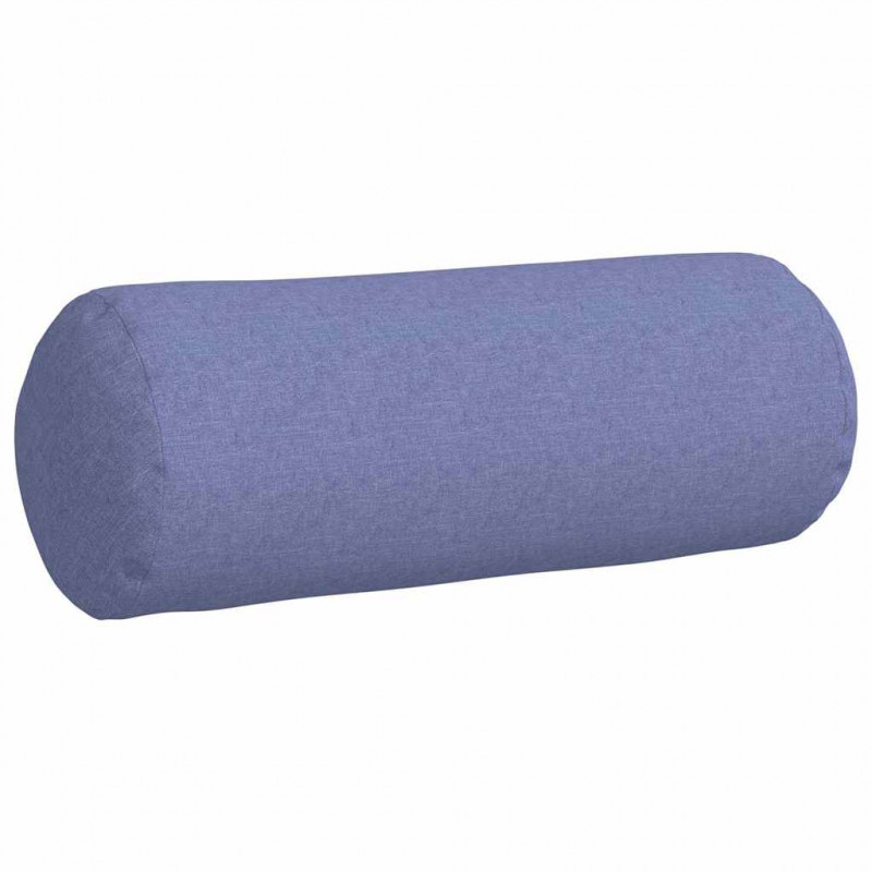 Poduszki Wałkowe 2 pcs Niebieski dżins Ø 25 x 70 cm tkanina