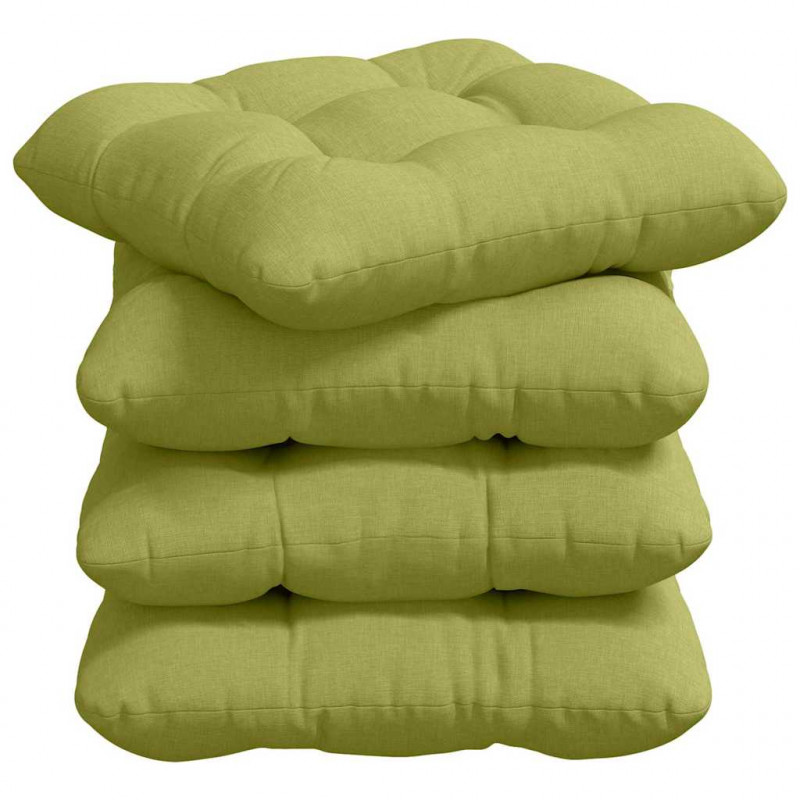 Poduszki na siedziska 4 pcs Jasnozielony 45 x 45 x 12 cm