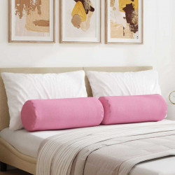 Poduszki Wałkowe 2 pcs Różowy Ø 25 x 70 cm tkanina