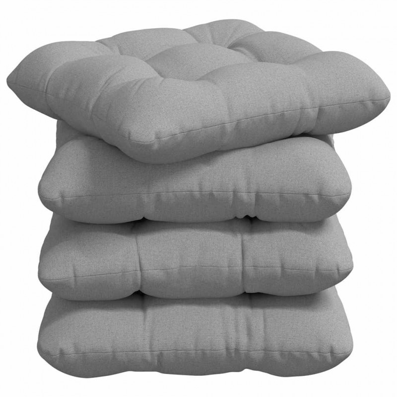 Poduszki na siedziska 4 pcs Szary chmur 45 x 45 x 12 cm tkanina