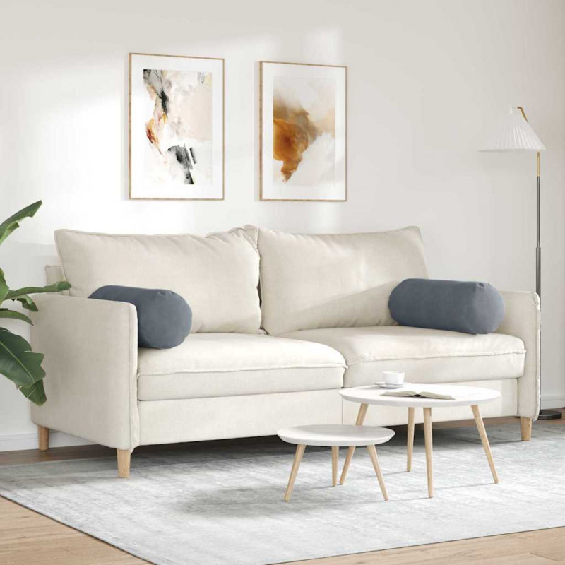 Poduszki Wałkowe 2 pcs Ciemnoszary Ø 25 x 70 cm