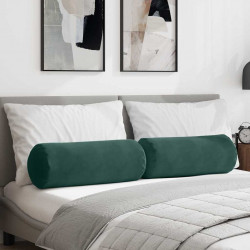 Poduszki Wałkowe 2 pcs Ciemna zieleń Ø 25 x 70 cm