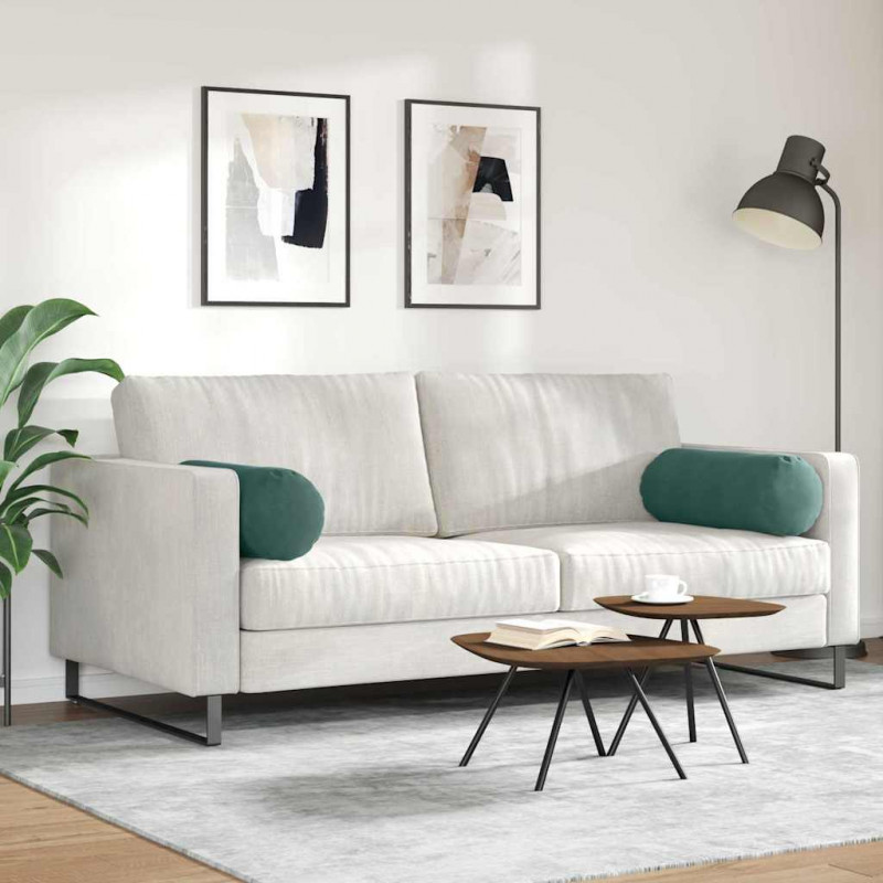 Poduszki Wałkowe 2 pcs Ciemna zieleń Ø 25 x 70 cm