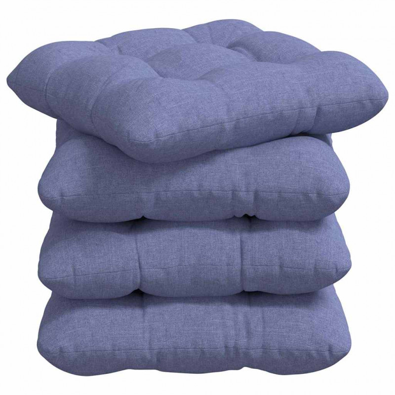 Poduszki na siedziska 4 pcs Niebieski dżins 45 x 45 x 12 cm