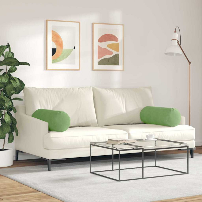 Poduszki Wałkowe 2 pcs Jasnozielony Ø 25 x 70 cm