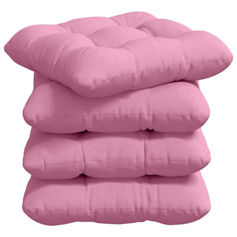 Poduszki na siedziska 4 pcs Różowy 45 x 45 x 12 cm tkanina