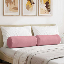 Poduszki Wałkowe 2 pcs Różowy Ø 25 x 70 cm Tkanina sztruksowa
