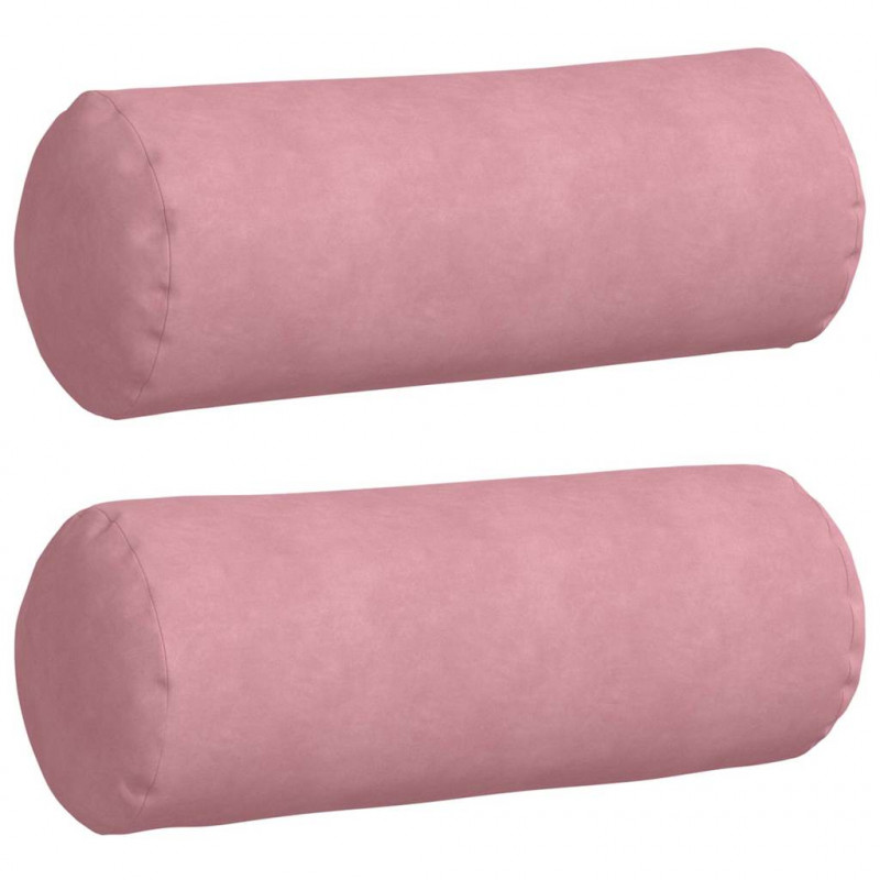 Poduszki Wałkowe 2 pcs Różowy Ø 25 x 70 cm Tkanina sztruksowa