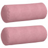 Poduszki Wałkowe 2 pcs Różowy Ø 25 x 70 cm Tkanina sztruksowa