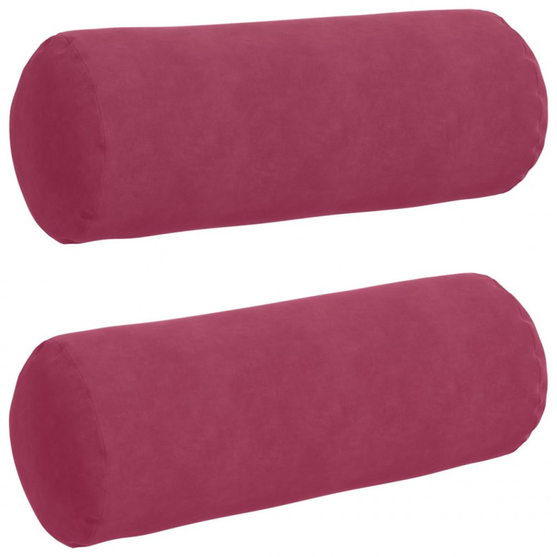 Poduszki Wałkowe 2 pcs Czerwone wino Ø 25 x 70 cm