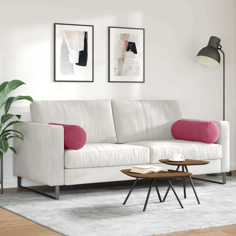 Poduszki Wałkowe 2 pcs Czerwone wino Ø 25 x 70 cm