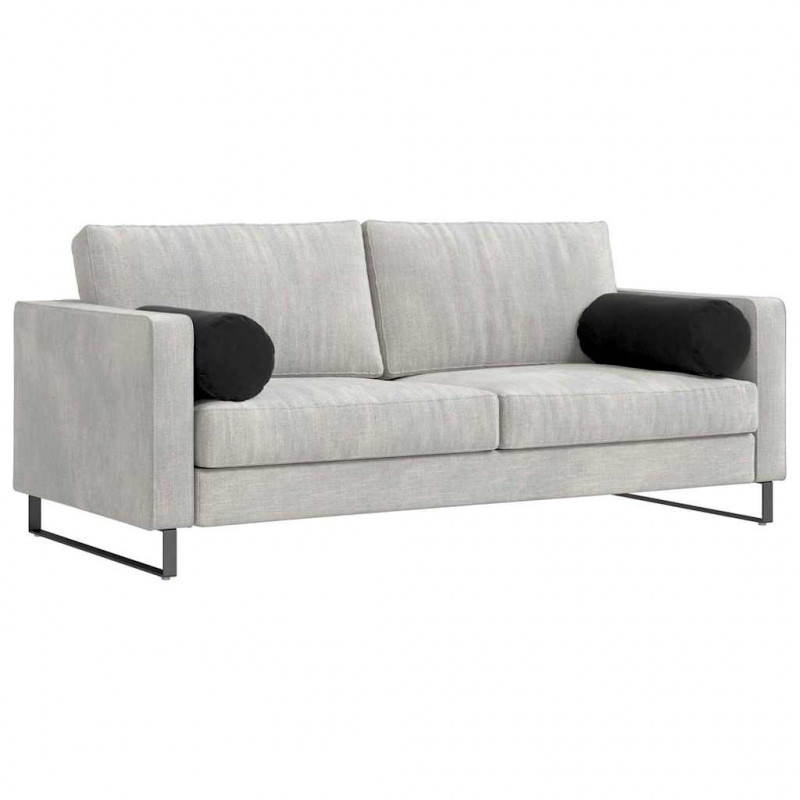 Poduszki Wałkowe 2 pcs Czarny Ø 25 x 70 cm Tkanina sztruksowa