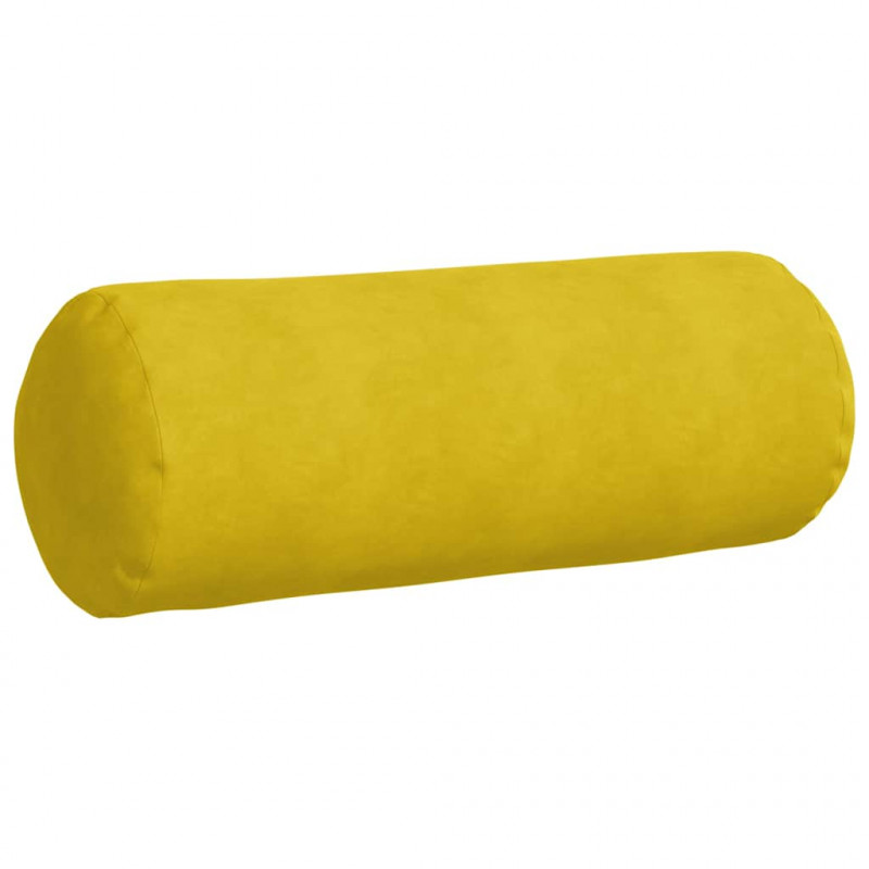 Poduszki Wałkowe 2 pcs Żółty Ø 25 x 70 cm Tkanina sztruksowa
