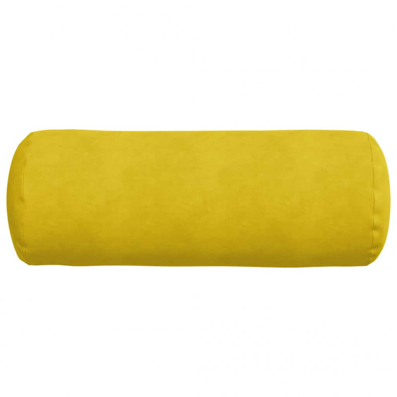 Poduszki Wałkowe 2 pcs Żółty Ø 25 x 70 cm Tkanina sztruksowa