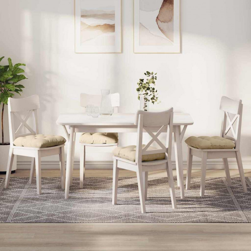Poduszki na siedziska 4 pcs Kremowy 45 x 45 cm