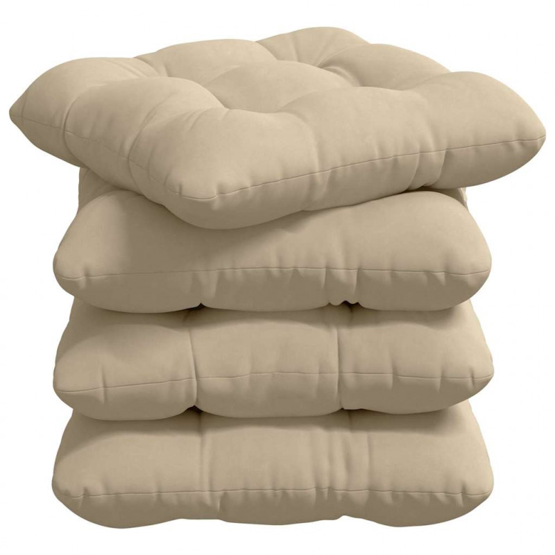 Poduszki na siedziska 4 pcs Kremowy 45 x 45 cm