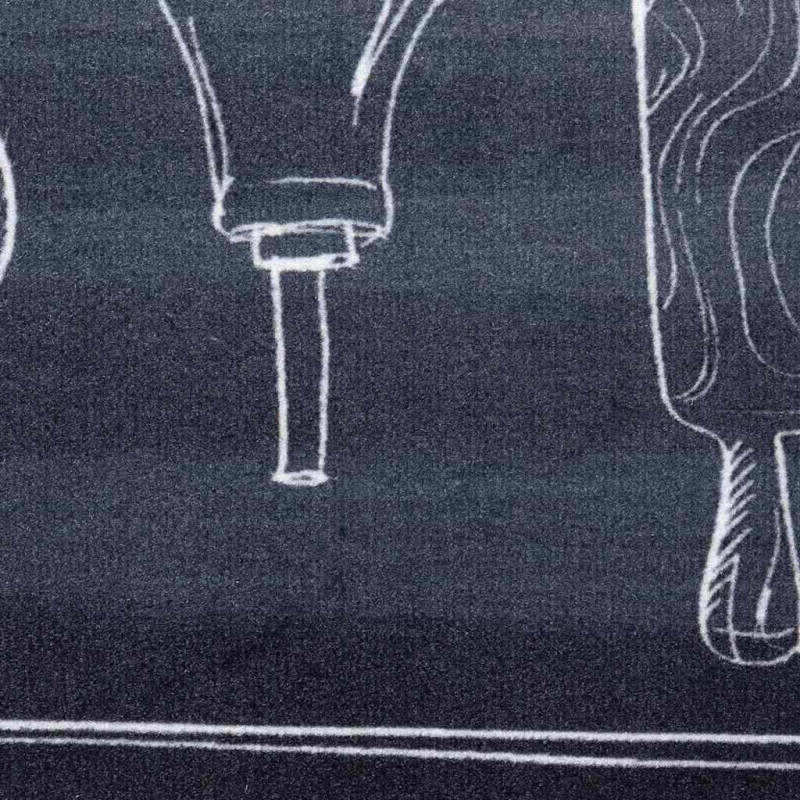Dywan kuchenny Czarny 180 x 60 cm Aksamit