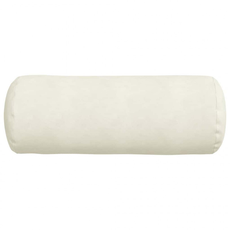 Poduszki Wałkowe 2 pcs Kremowy Ø 25 x 70 cm Tkanina sztruksowa