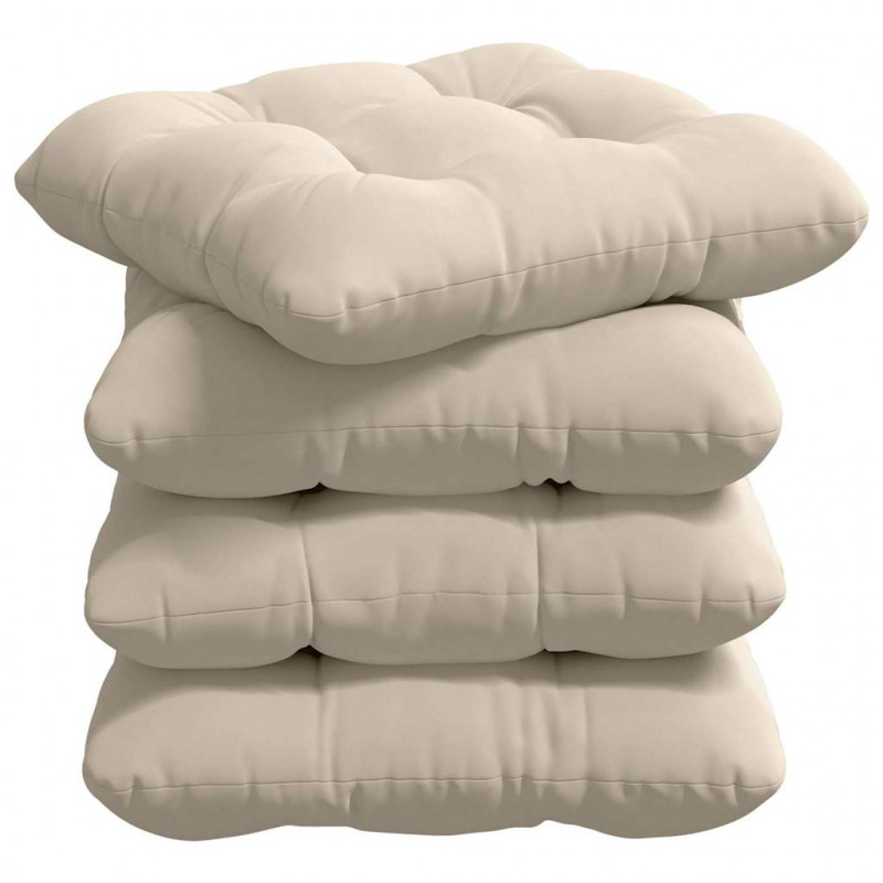 Poduszki na siedziska 4 pcs Beżowy 45 x 45 cm