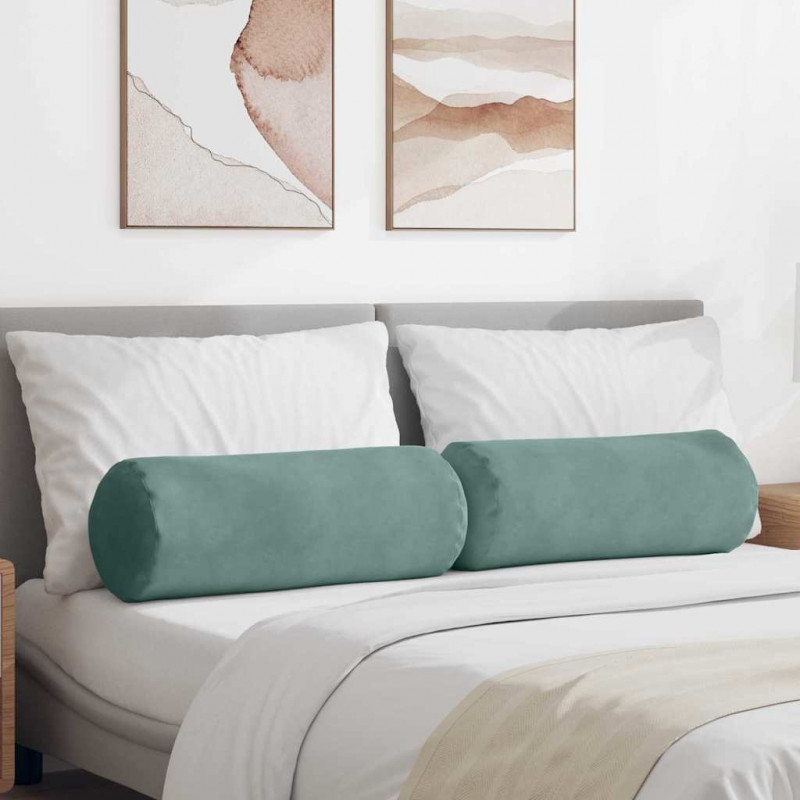 Poduszki Wałkowe 2 pcs Zielony morski Ø 25 x 70 cm