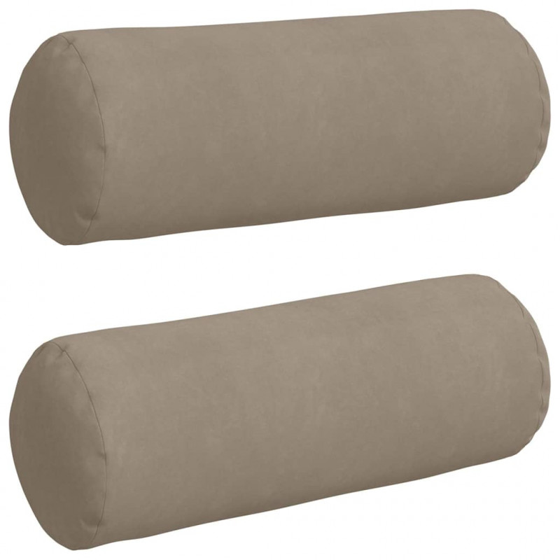 Poduszki Wałkowe 2 pcs Ciemnoszary Ø 25 x 70 cm