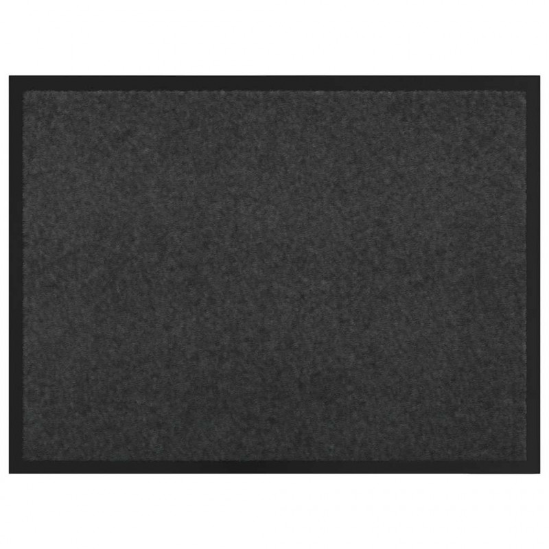 Dywanik drzwiowy Antracyt 60 x 40 x 1.2 cm Tkanina Teddy