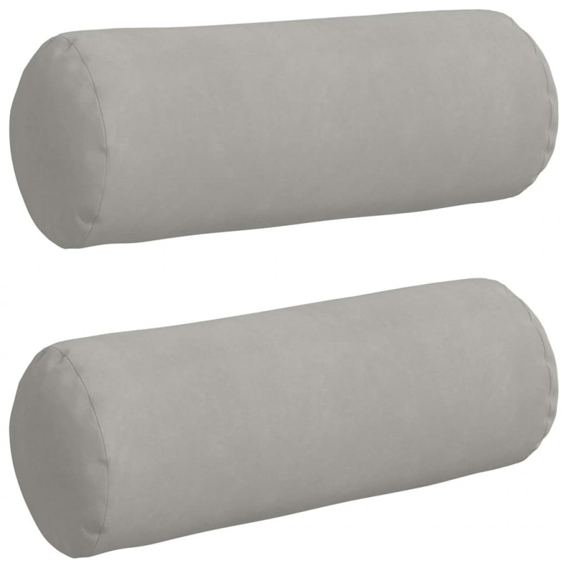 Poduszki Wałkowe 2 pcs Jasnoszary Ø 25 x 70 cm