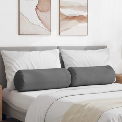 Poduszki Wałkowe 2 pcs Ciemnoszary Ø 25 x 70 cm