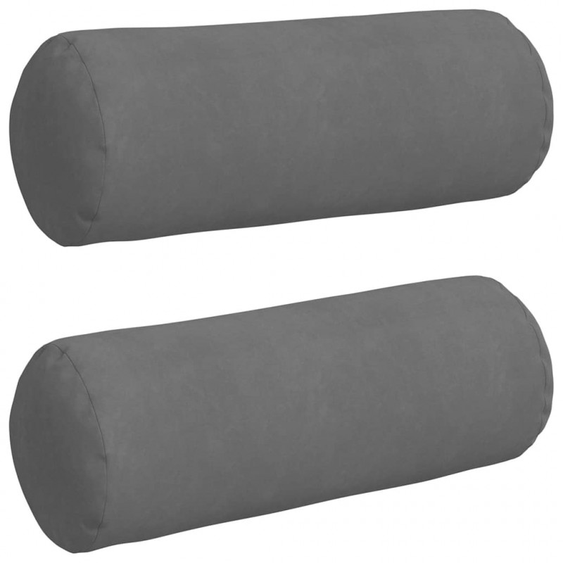 Poduszki Wałkowe 2 pcs Ciemnoszary Ø 25 x 70 cm