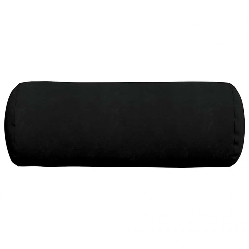 Poduszki Wałkowe 2 pcs Czarny Ø 25 x 70 cm Tkanina mikrofibrowa
