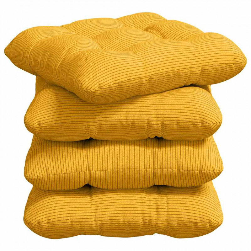 Poduszki na siedziska 4 pcs Jasnożółty 45 x 45 cm