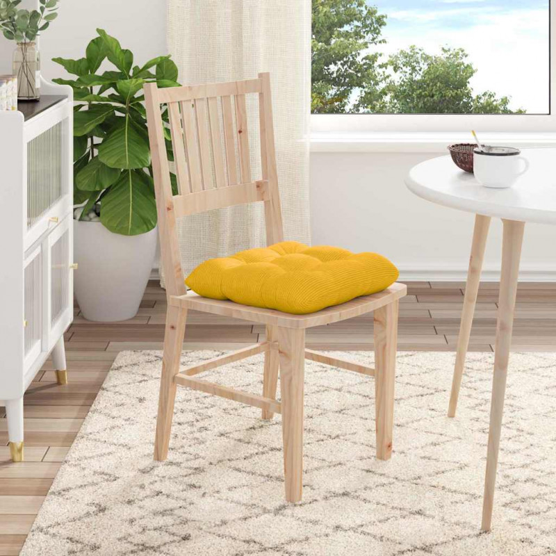 Poduszki na siedziska 4 pcs Jasnożółty 45 x 45 cm