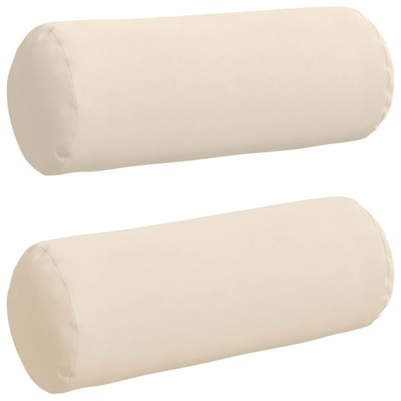 Poduszki Wałkowe 2 pcs Beżowy Ø 25 x 70 cm Tkanina mikrofibrowa