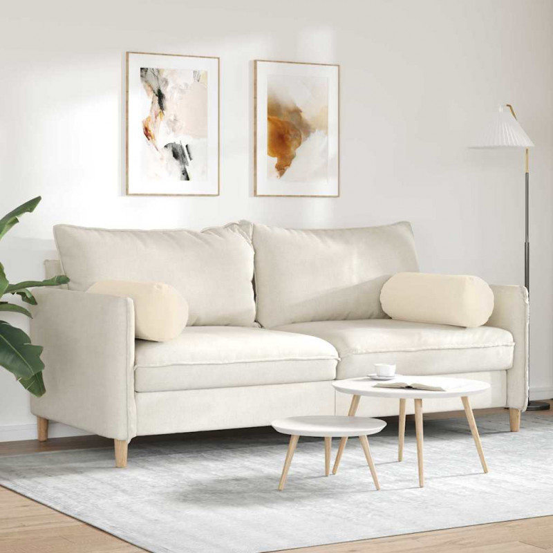 Poduszki Wałkowe 2 pcs Beżowy Ø 25 x 70 cm Tkanina mikrofibrowa