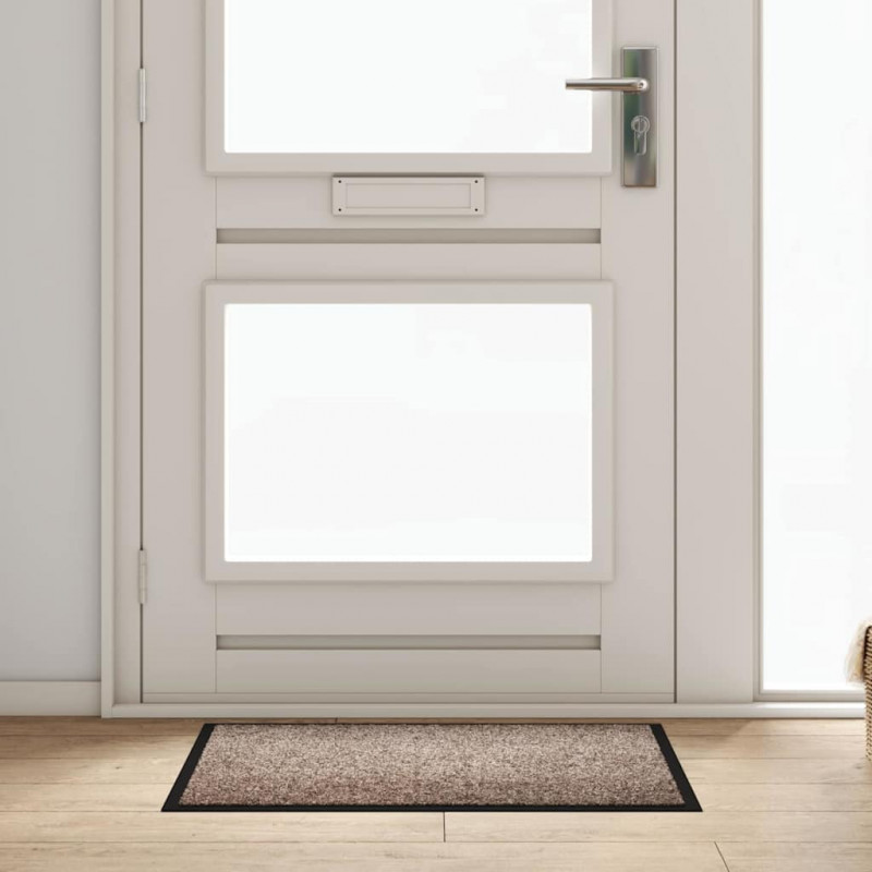 Dywanik drzwiowy Beżowy 60 x 40 x 1.2 cm Tkanina Teddy