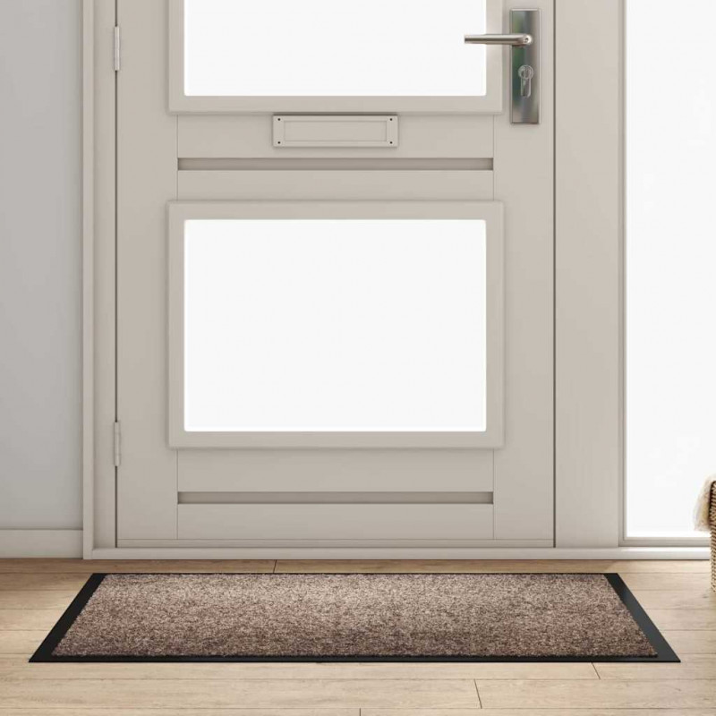 Dywanik drzwiowy Beżowy 60 x 40 x 1.2 cm Tkanina Teddy
