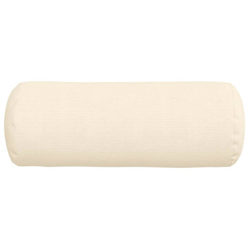 Poduszki Wałkowe 2 pcs Kremowy Ø 25 x 70 cm Tkanina sztruksowa