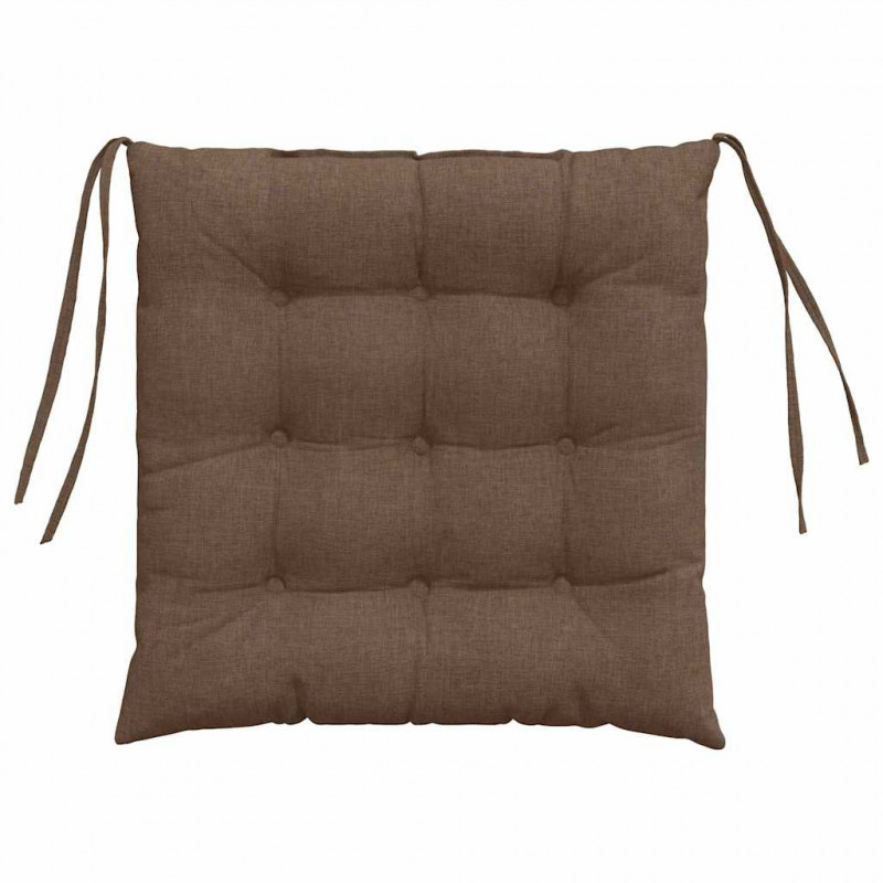 Poduszki na siedziska 4 pcs Brązowy 40 x 40 x 6 cm tkanina