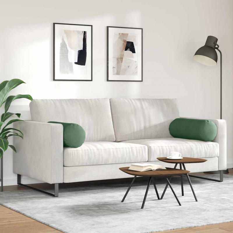 Poduszki Wałkowe 2 pcs Ciemna zieleń Ø 25 x 70 cm