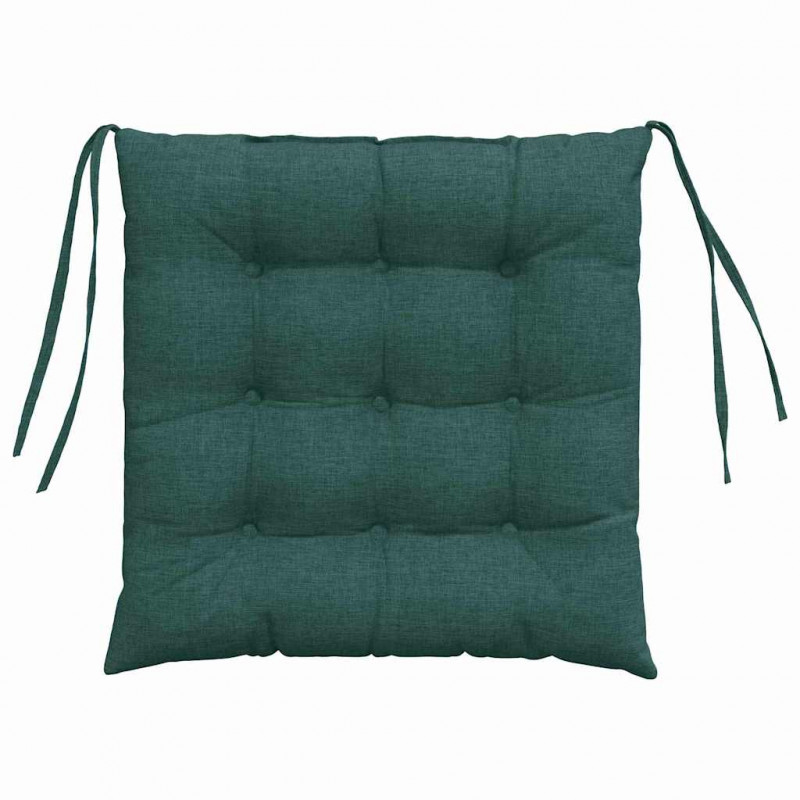 Poduszki na siedziska 4 pcs Ciemna zieleń 40 x 40 x 6 cm