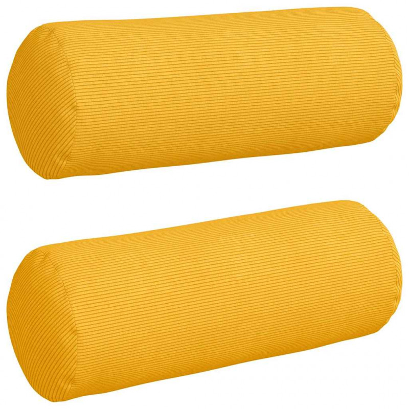 Poduszki Wałkowe 2 pcs Jasnożółty Ø 25 x 70 cm